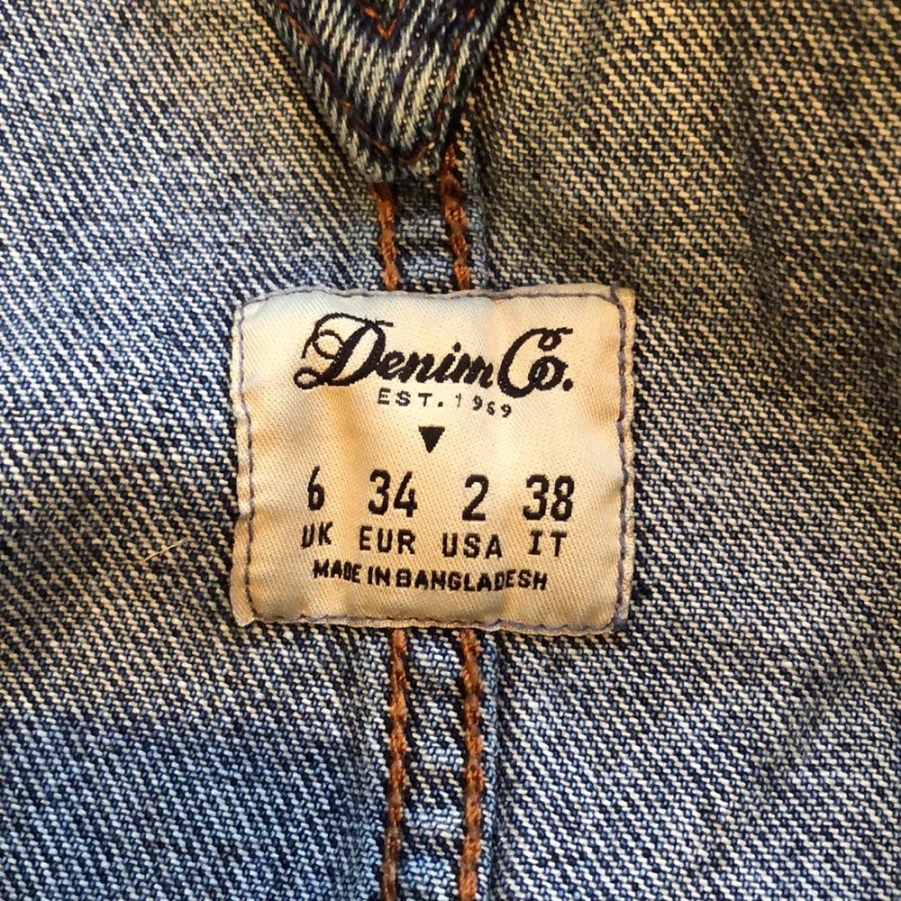 Denim Co. overall shorts blue denim size 2 - Picture 6 of 7